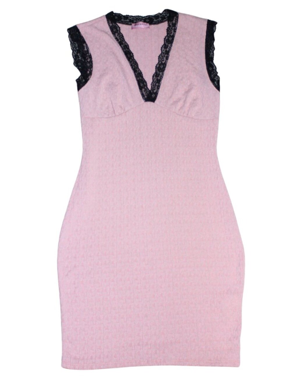 Ragdoll LA Pink Ribbed Bodycon Midi Dress Size Small
